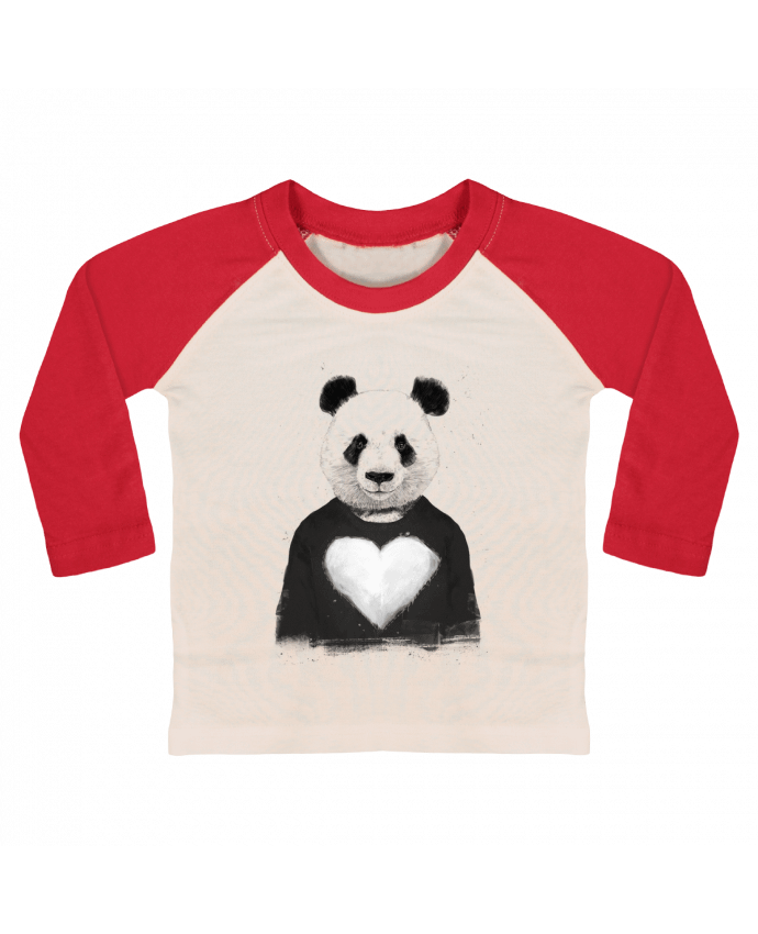 Camiseta Bebé Béisbol Manga Larga lovely_panda por Balàzs Solti