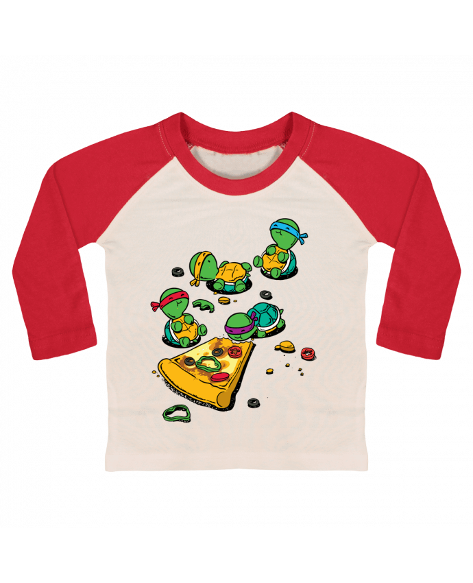 Tee-shirt Bébé Baseball ML Pizza lover par flyingmouse365