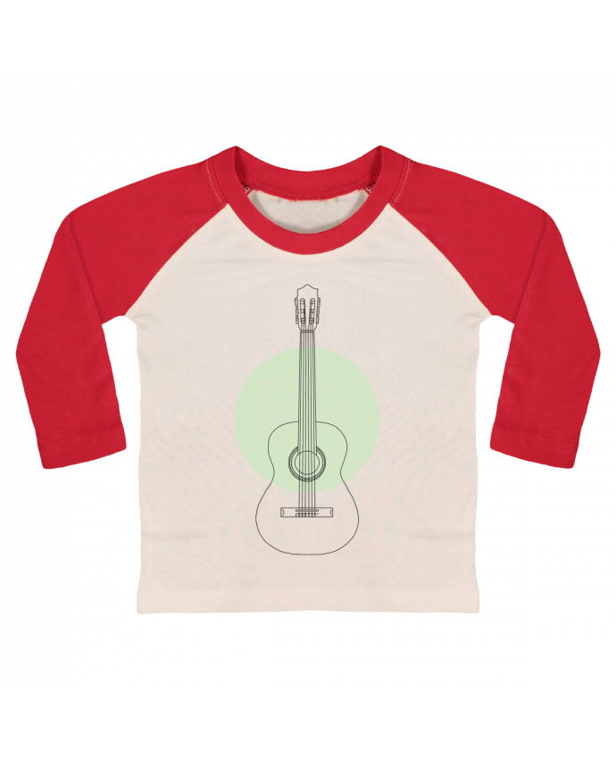 Camiseta Bebé Béisbol Manga Larga Guitar por Florent Bodart