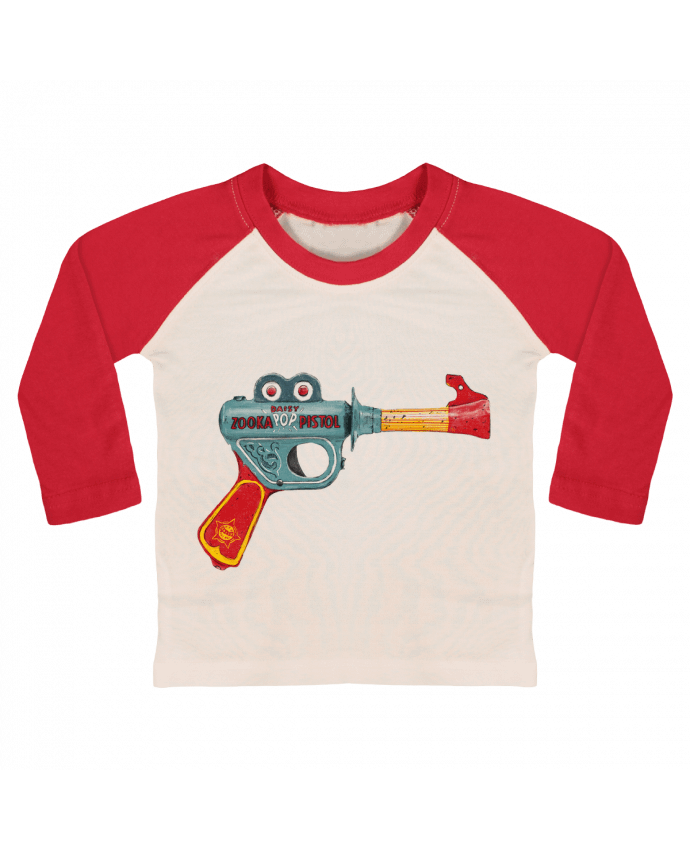 Camiseta Bebé Béisbol Manga Larga Gun Toy por Florent Bodart