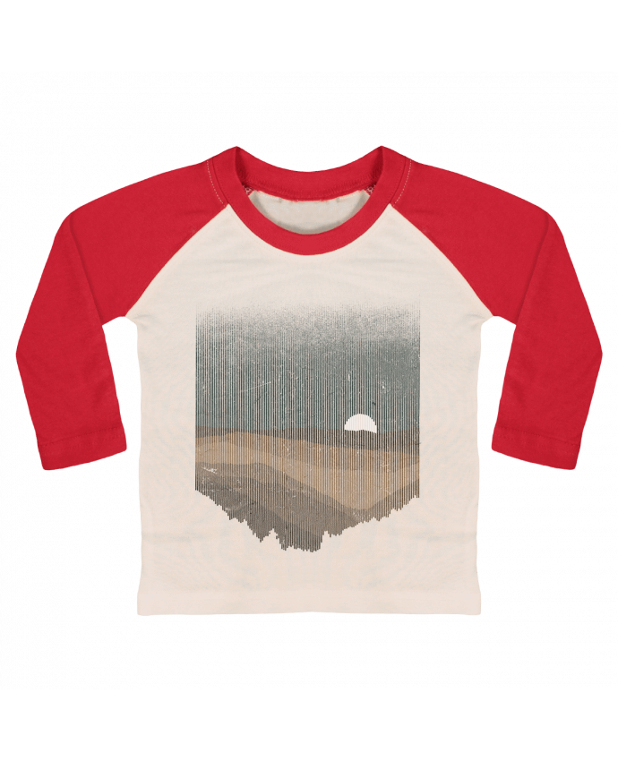 T-shirt baby Baseball long sleeve Moonrise Sepia by Florent Bodart