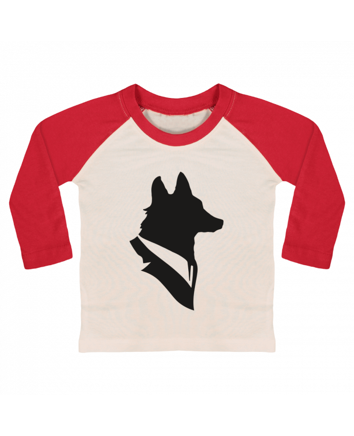 T-shirt baby Baseball long sleeve Mr Fox by Florent Bodart