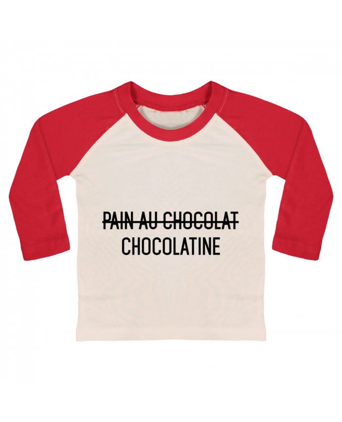 Camiseta Bebé Béisbol Manga Larga Chocolatine por tunetoo