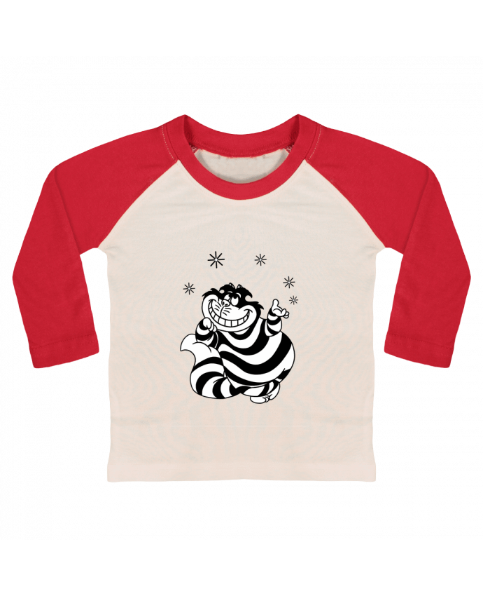Tee-shirt Bébé Baseball ML Cheshire cat par tattooanshort
