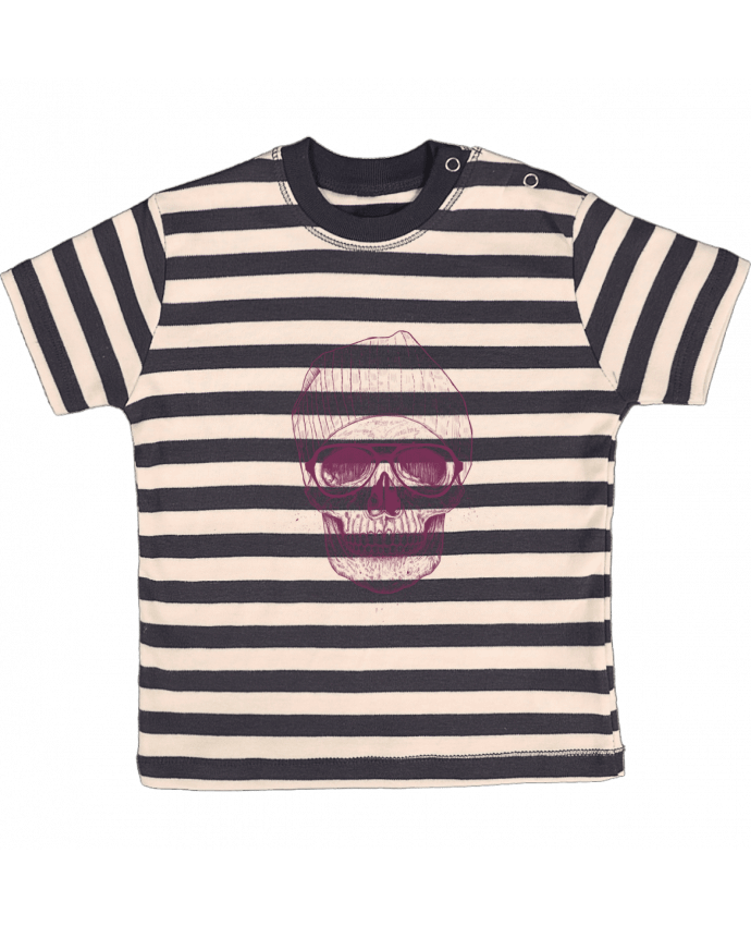 Tee-shirt bébé à rayures Cool Skull par Balàzs Solti