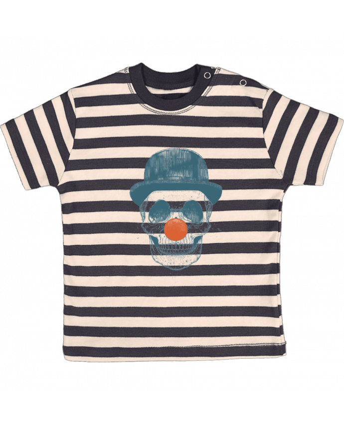 Tee-shirt bébé à rayures Dead Clown par Balàzs Solti