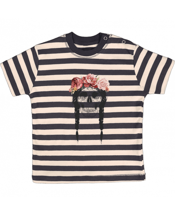 T-shirt baby with stripes Festival Skull by Balàzs Solti