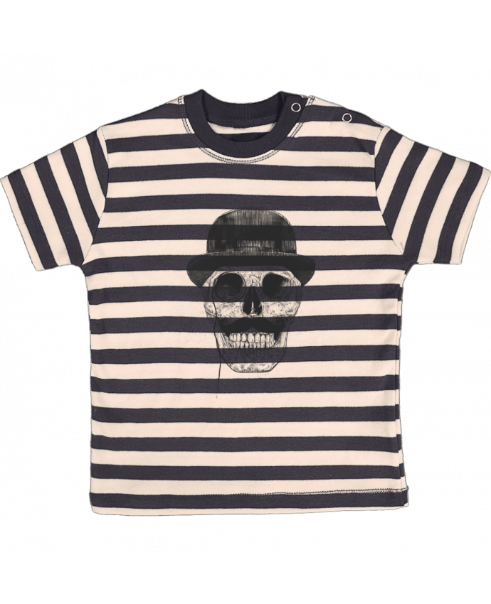 T-shirt baby with stripes Gentleman never die by Balàzs Solti