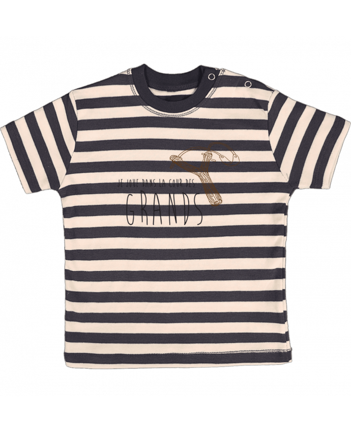 T-shirt baby with stripes Je joue dans la cour des grands by tunetoo