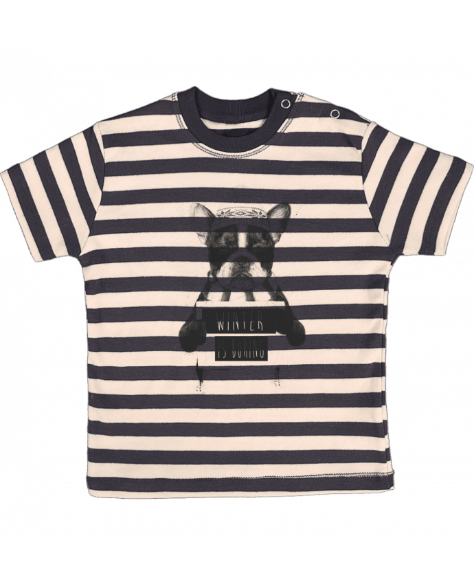 T-shirt baby with stripes Winter is boring by Balàzs Solti