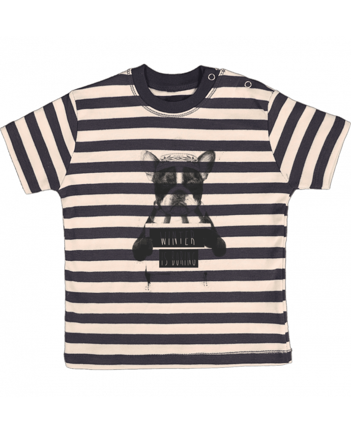 Camiseta Bebé a Rayas Winter is boring por Balàzs Solti