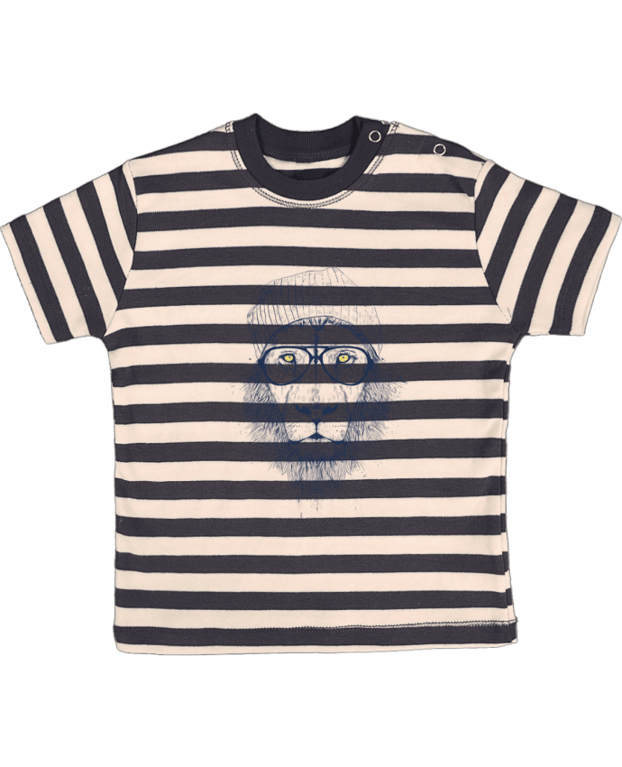 Tee-shirt bébé à rayures Cool Lion par Balàzs Solti