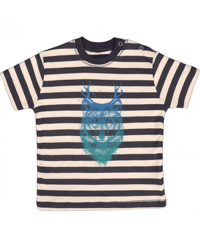 Camiseta Bebé a Rayas Deer-Wolf por Balàzs Solti