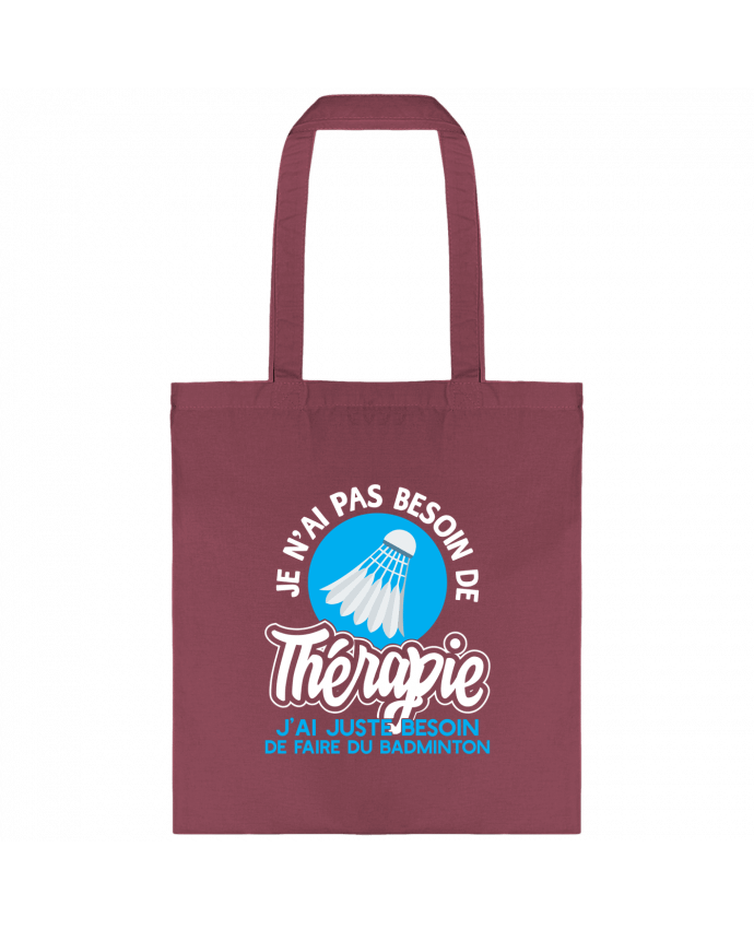 Tote Bag cotton Thérapie badminton by Original t-shirt