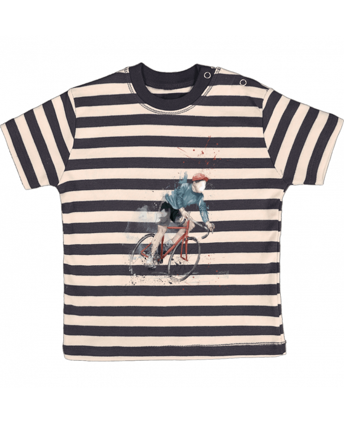 Tee-shirt bébé à rayures I want to Ride par Balàzs Solti