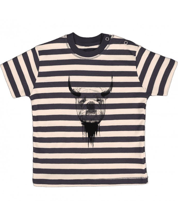 T-shirt baby with stripes Bulldog by Balàzs Solti