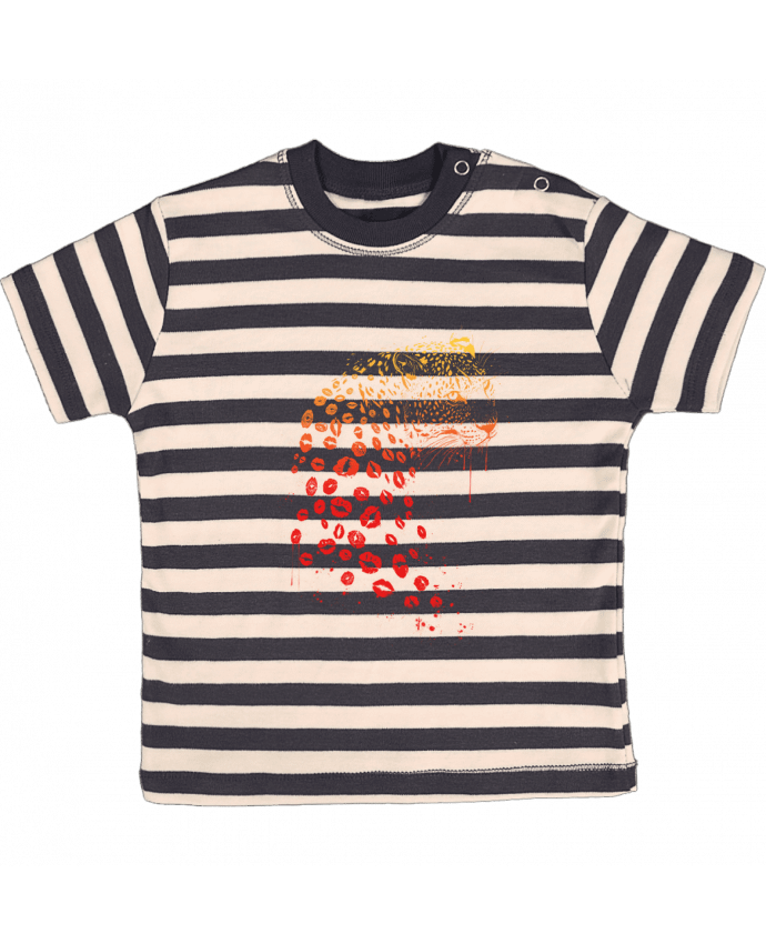T-shirt baby with stripes Kiss me by Balàzs Solti