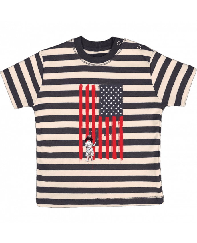 T-shirt baby with stripes little_girl_and_wolvoes by Balàzs Solti
