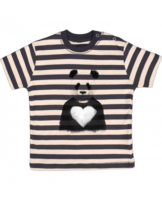 Tee-shirt bébé à rayures lovely_panda par Balàzs Solti