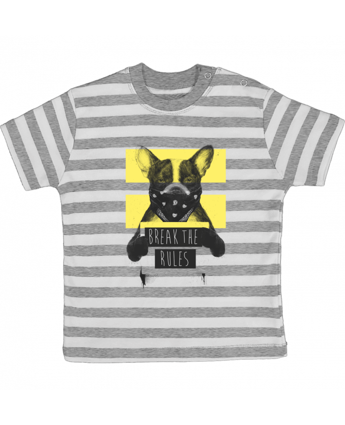 Tee-shirt bébé à rayures rebel_dog_yellow par Balàzs Solti