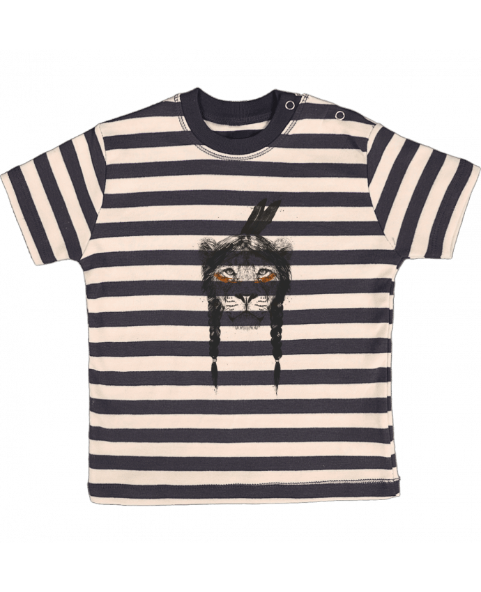 T-shirt baby with stripes warrior_lion by Balàzs Solti