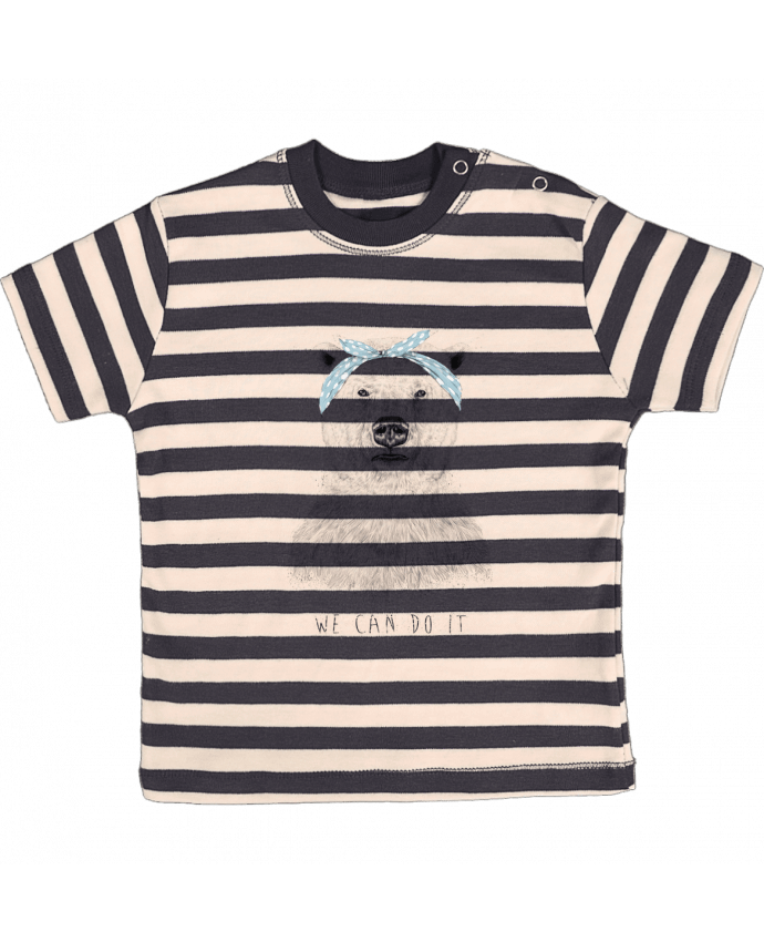 Camiseta Bebé a Rayas we_can_do_it por Balàzs Solti