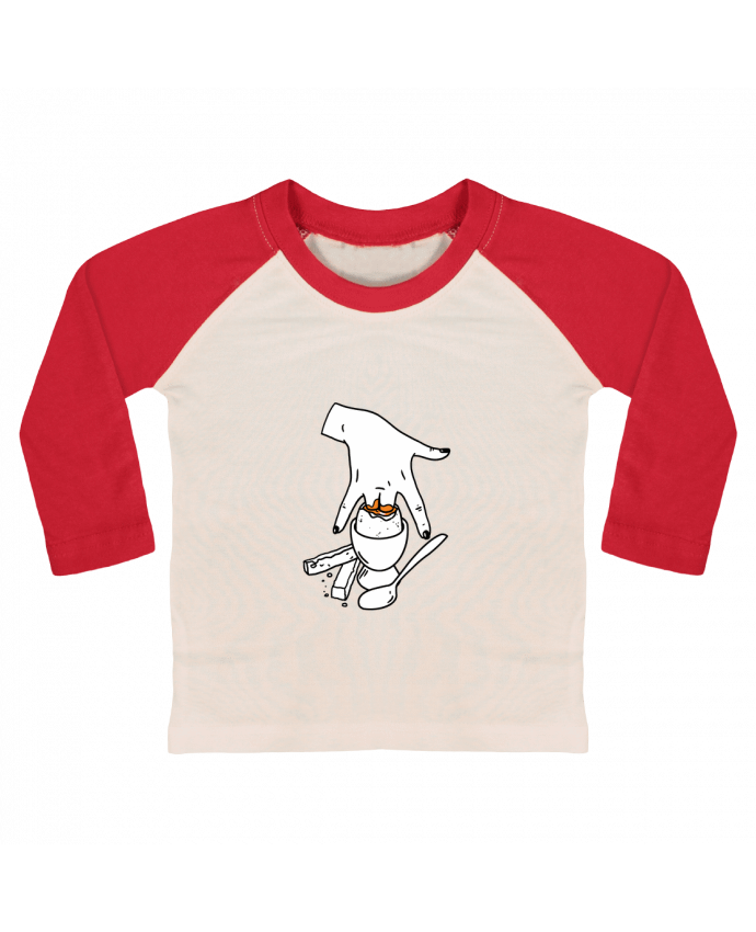 Camiseta Bebé Béisbol Manga Larga Super mouillette ou qui viole un oeuf viole un boeuf por tattooanshort
