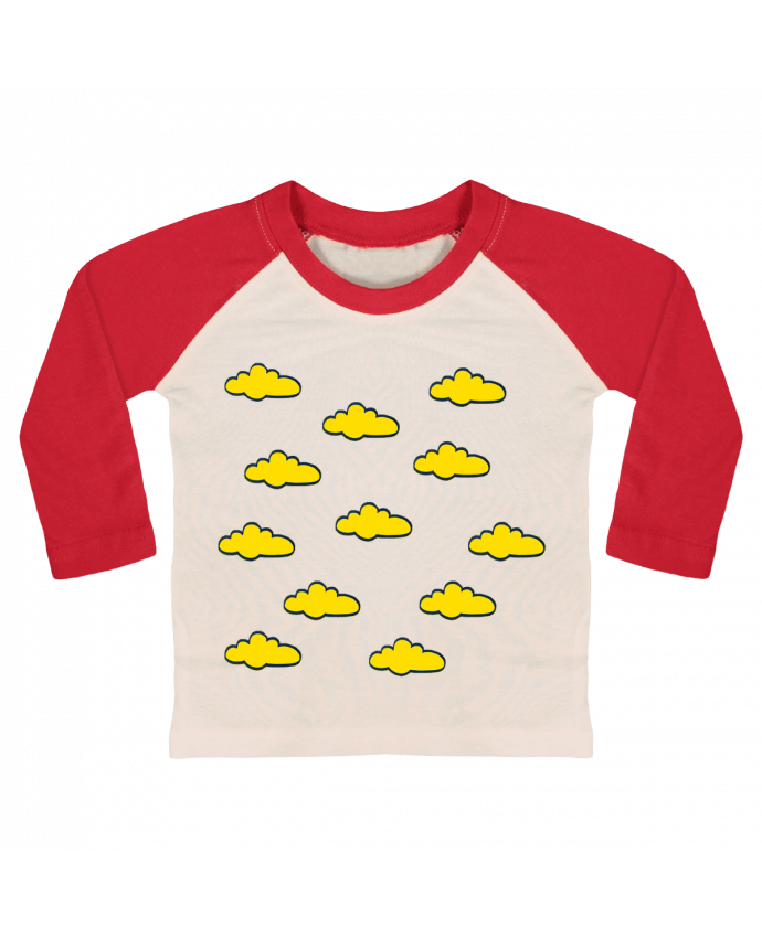 Camiseta Bebé Béisbol Manga Larga Nuages jaunes por SuzonCreations