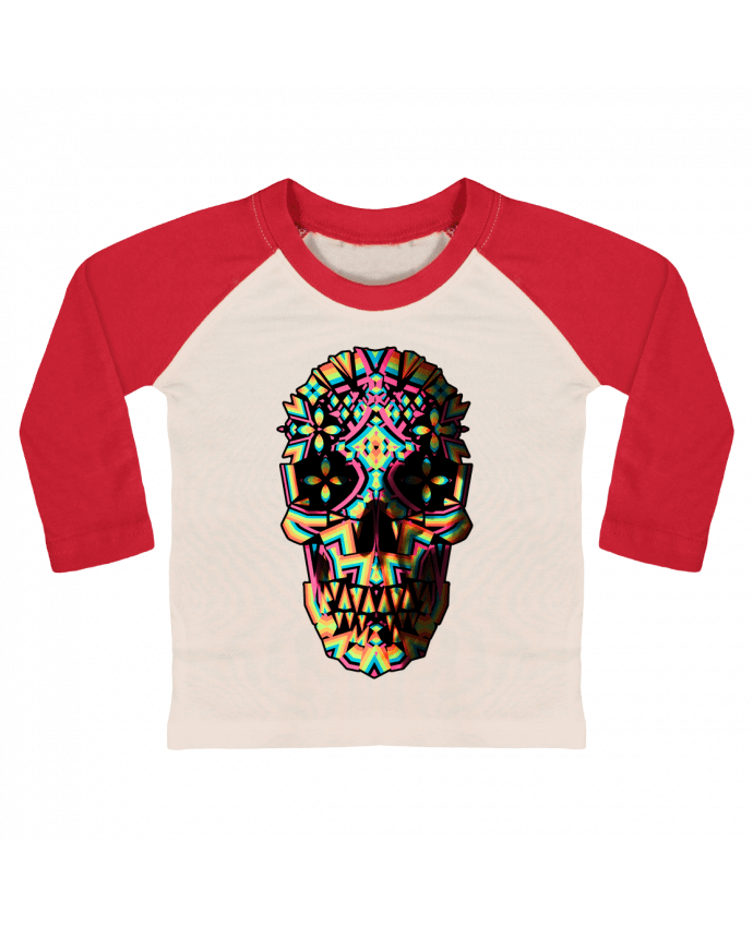 T-shirt baby Baseball long sleeve Skull Geo by ali_gulec