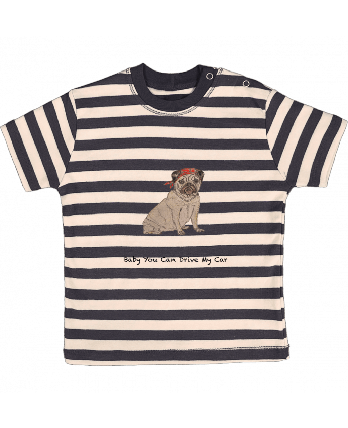 T-shirt baby with stripes BABY YOU CAN DRIVE MY CAR by La Paloma
