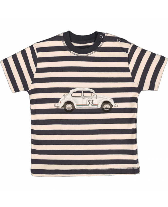 T-shirt baby with stripes Beetle by Florent Bodart