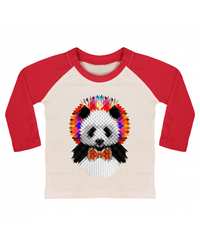 Camiseta Bebé Béisbol Manga Larga Panda por ali_gulec
