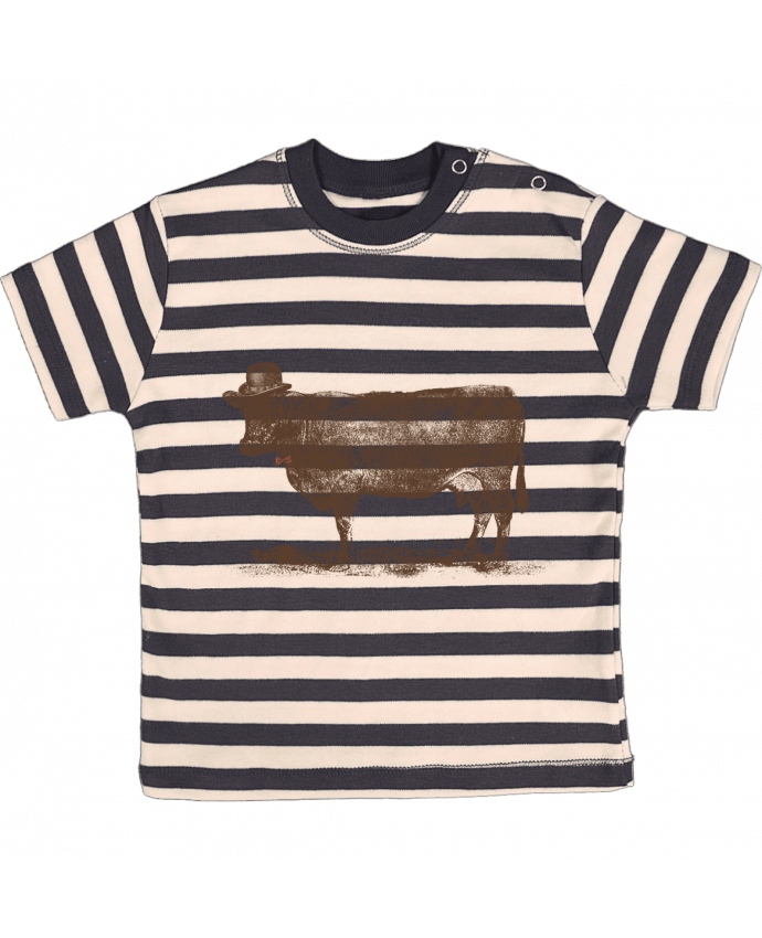T-shirt baby with stripes Cow Cow Nut by Florent Bodart