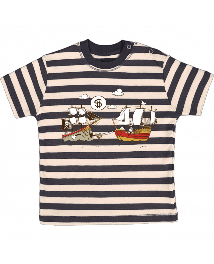 Camiseta Bebé a Rayas Pirate por flyingmouse365