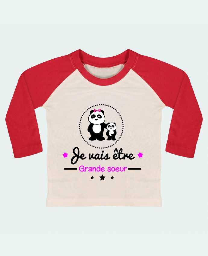 Tee-shirt Bébé Baseball ML Bientôt grande soeur - Future grande soeur par Benichan