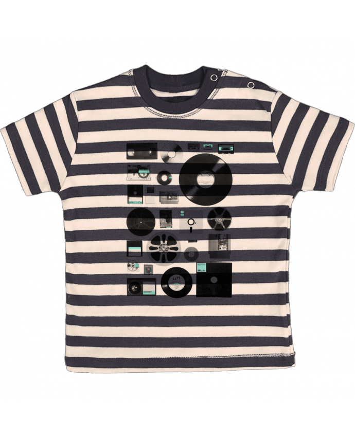 Tee-shirt bébé à rayures Data par Florent Bodart