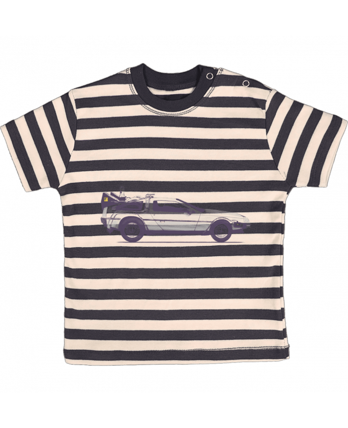 Tee-shirt bébé à rayures Dolorean par Florent Bodart