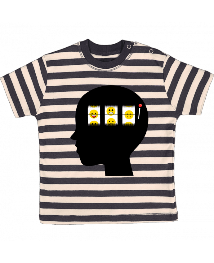 T-shirt baby with stripes Mood of the day by flyingmouse365