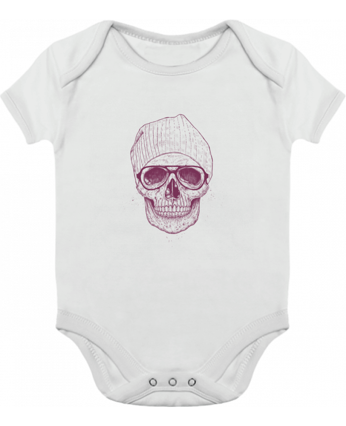 Body bébé manches contrastées Cool Skull par Balàzs Solti