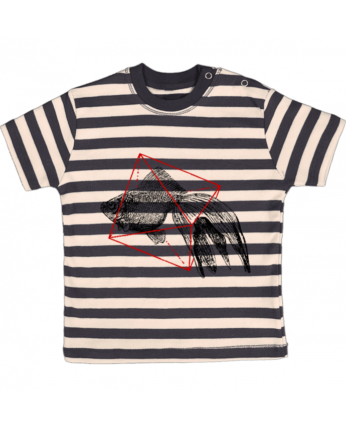 Camiseta Bebé a Rayas Fish in geometrics II por Florent Bodart