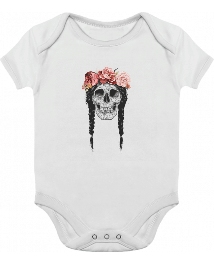 Body bébé manches contrastées Festival Skull par Balàzs Solti