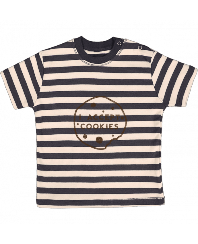 T-shirt baby with stripes I accept cookies by Florent Bodart