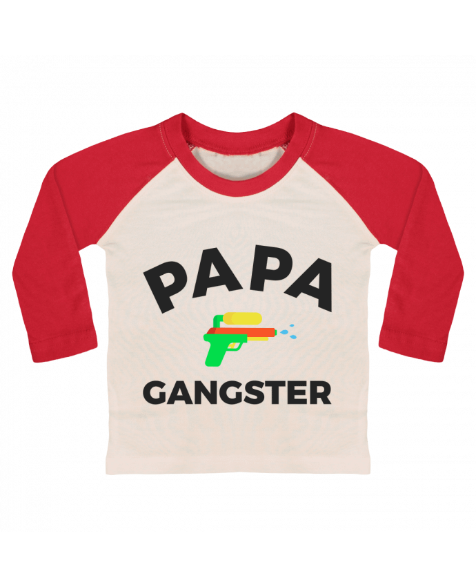 Camiseta Bebé Béisbol Manga Larga Papa Ganster por Ruuud