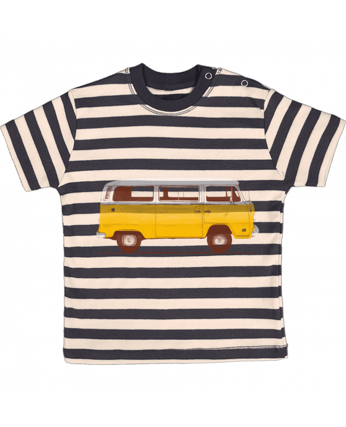 T-shirt baby with stripes Yellow Van by Florent Bodart