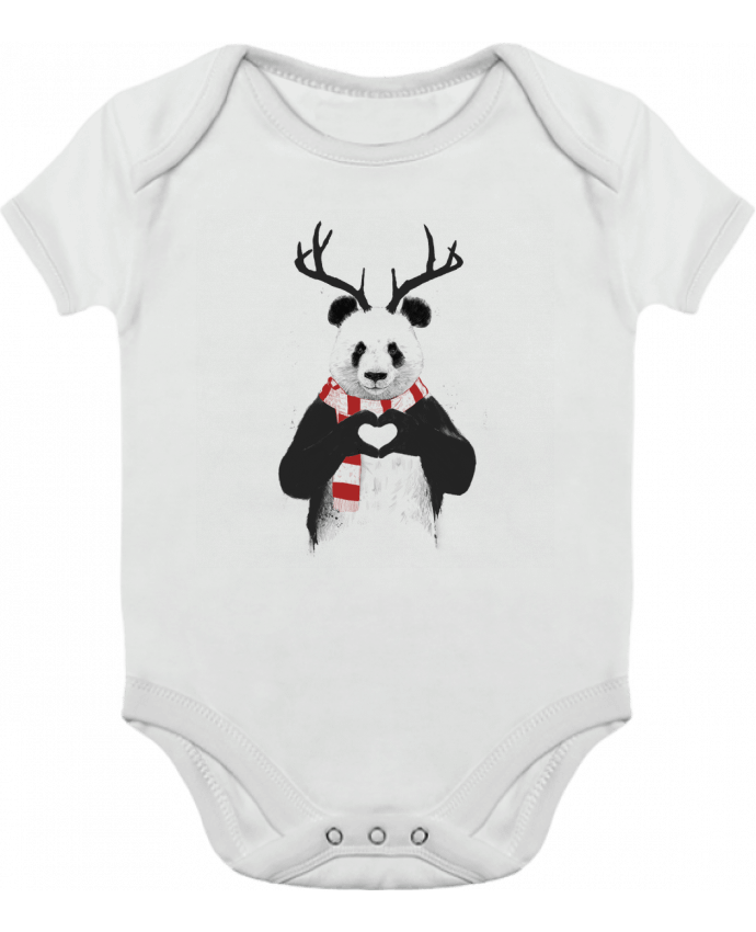 Body bébé manches contrastées X-mas Panda par Balàzs Solti