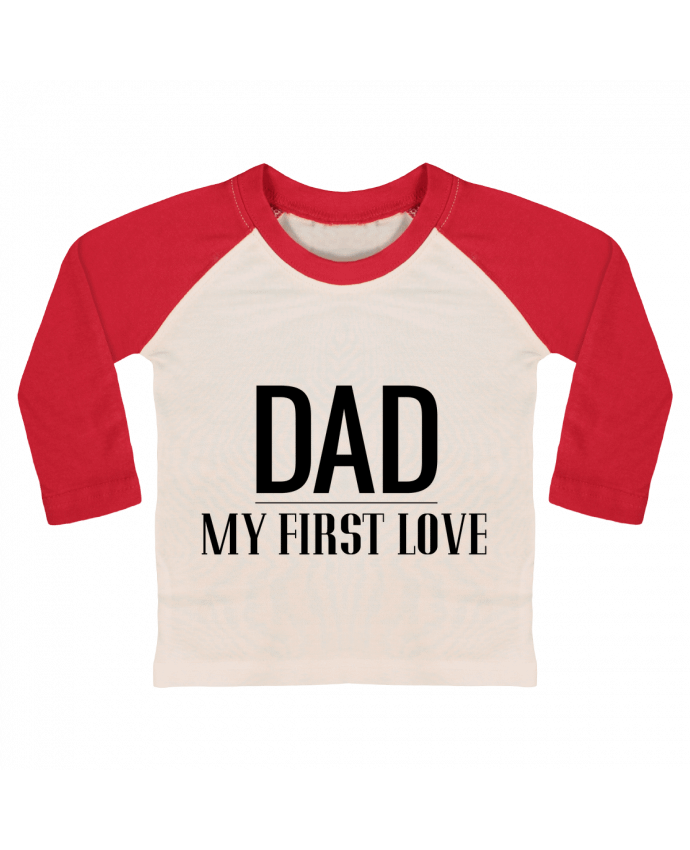 Camiseta Bebé Béisbol Manga Larga Dad my first love por tunetoo
