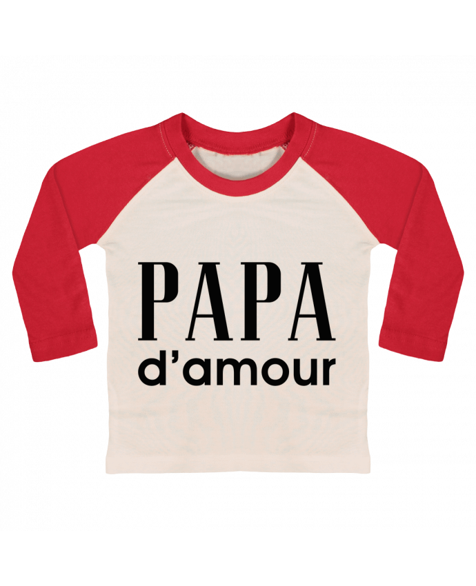 Camiseta Bebé Béisbol Manga Larga Papa d'amour por tunetoo