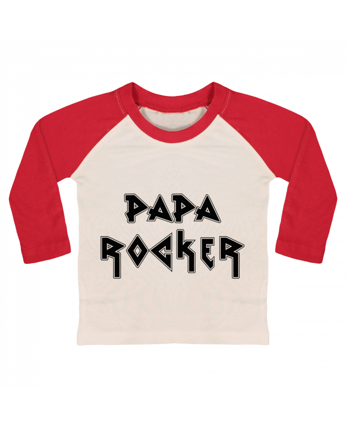 Tee-shirt Bébé Baseball ML Papa rocker par tunetoo