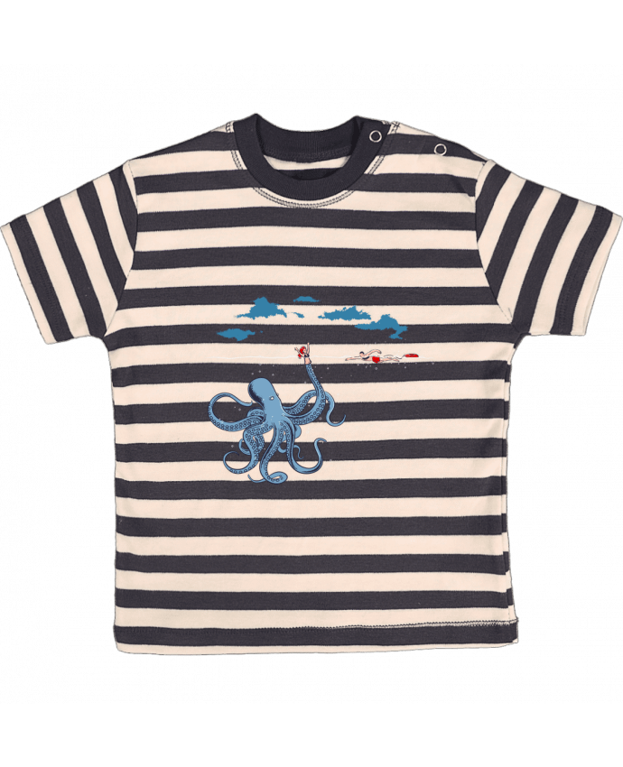 Tee-shirt bébé à rayures Octo Trap par flyingmouse365