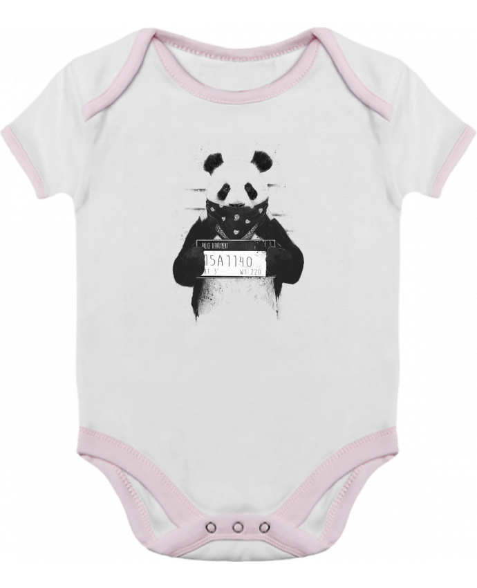 Body bébé manches contrastées Bad panda par Balàzs Solti